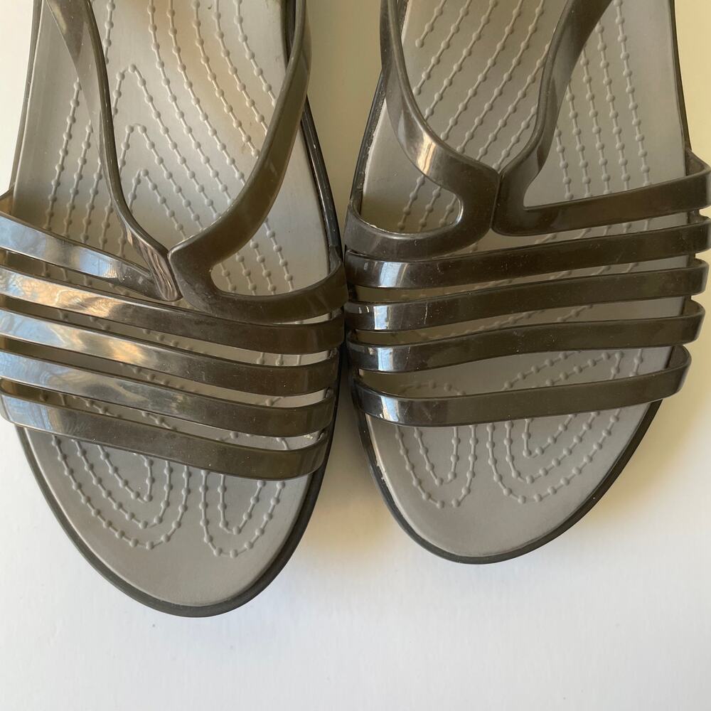 Crocs Dark Gray Iconic Strappy sandals - Size 11W - Picture 7 of 13